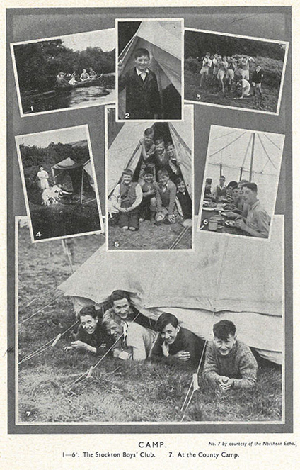 Stockton Boys Club at the County Camp in 1938